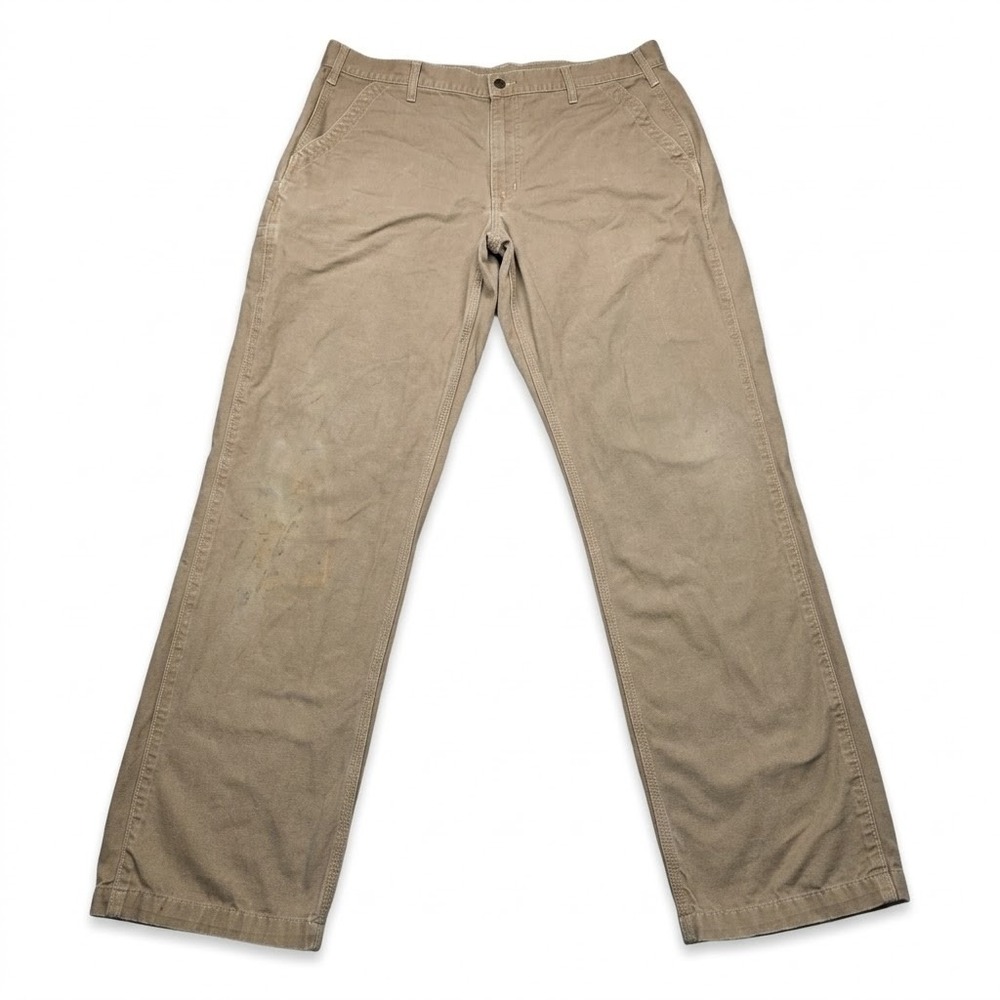 Carhartt B299 Mens 38x34 Relaxed Fit Canvas Work Pants Mushroom MUS Phone Pocket